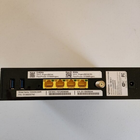 Hitron CGN3 Modem - CGN3U Wireless Cable Modem Router Gateway - Picture 3 of 3